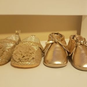 Gold Baby girl shoes (2pairs)